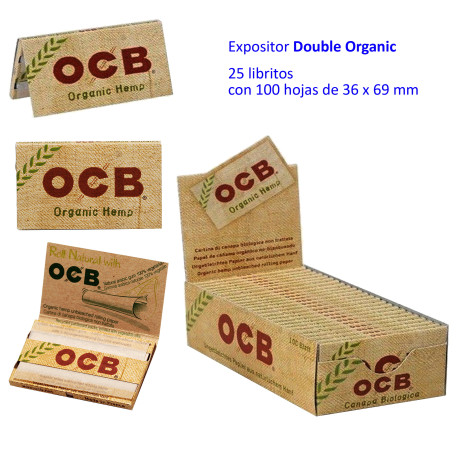 4T. «OCB» doble Organic Hemp Expositor 25 libritos de 100 hojas