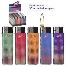 3T. Expositor con 50 encendedores piezo «Prof» Color