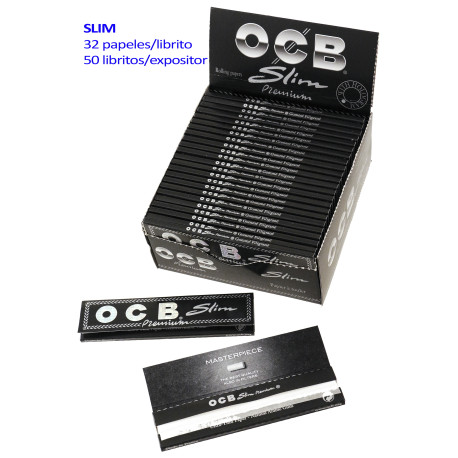 4T. Slim Premium «OCB» Expositor con 50 libritos de papel de liar
