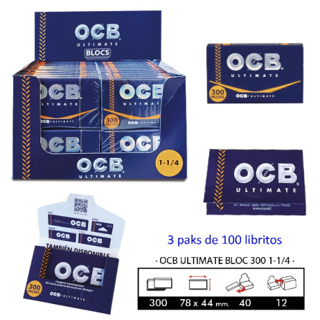 4T. «OCB» Ultimate block 300 1 1/4 Expositor con 40 libritos