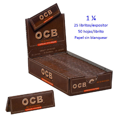 4T. «OCB» Virgin 1 1/4 Expositor con 25 libritos