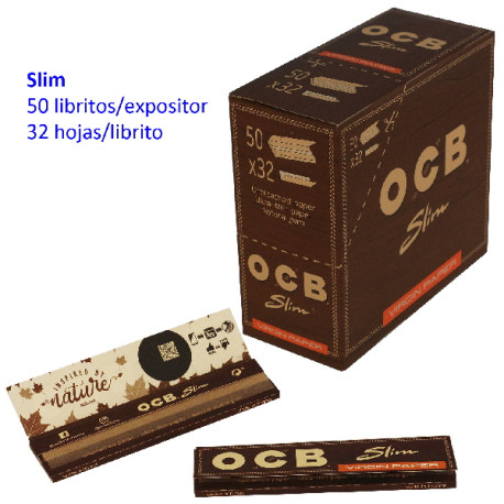 4T. «OCB» Slim Virgin display 50 booklets 32 leaves