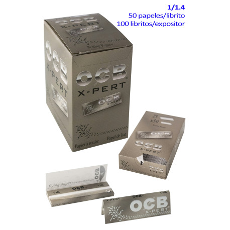 4T. «OCB» «X-Pert» grey Display with 100 rolling paper books