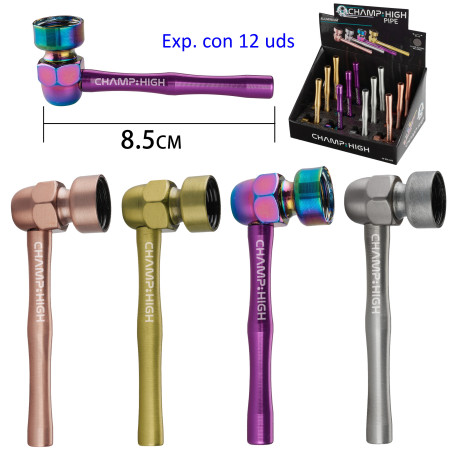 3T. Expositor con 12 pipas de metal 8,5 cm. «Champ-High»