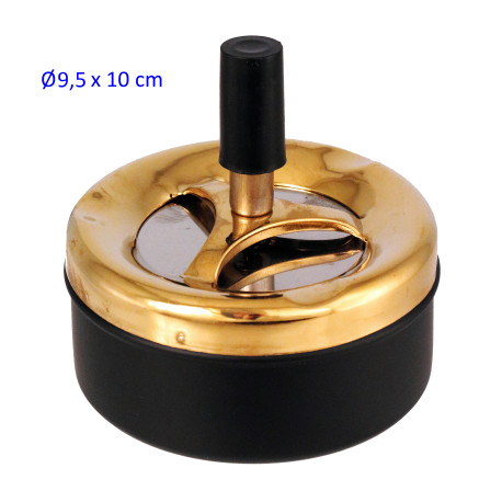 1T. Ø9,5 cm Cenicero automático negro/dorado