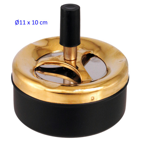 1T. Ø11 cm Cenicero automático negro/dorado