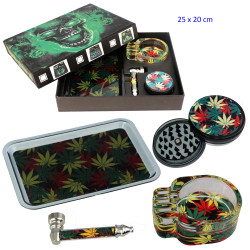 1T. Set con pipa, grinder Ø 55 mm. «Hojas»