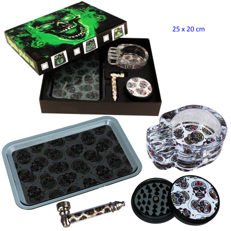 1T. Set con pipa, grinder Ø 55 mm. «Skull»