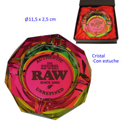 4T. «RAW» Cenicero de cristal 11,5 x 11,5 x 2,5 cm. Rainbow