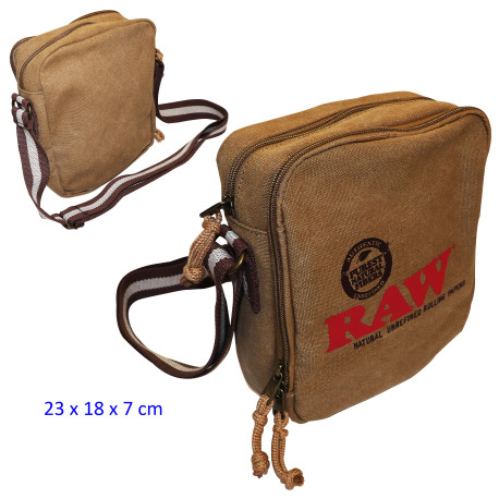 4T. «RAW» Bolso bandolera marrón 23 x 18 x 7 cm.