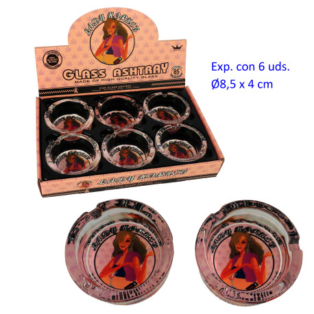 1T. Expositor con 6 ceniceros cristal