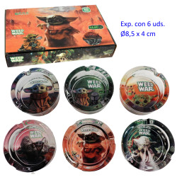 1T. Expositor con 6 ceniceros cristal