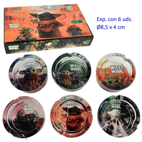 1T. Expositor con 6 ceniceros cristal