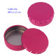 1T. Ø4,5 cm. Cajita metal autocierre «click» fucsia
