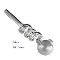 1T. 14 cm. Pipa de cristal espiral