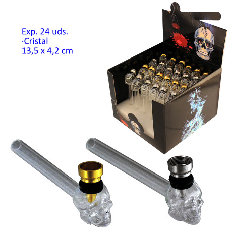 1T. Expositor con 24 pipas cristal «Skull»