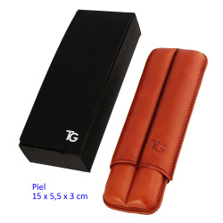 3T. Purera 2/15 piel «Habana» para 2 puros