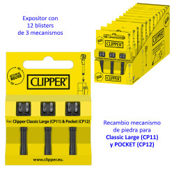4T. «Clipper» Expositor con 12 Blister de 3 Sistemas de piedras