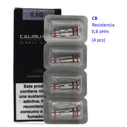 4T. Resistencia Caliburn G Coil 0,8 ohm. (4pcs) - Uwell
