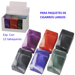 3T. Expositor con 12 tabaqueras acrílicas «COOL» colores surtidos para 100 mm