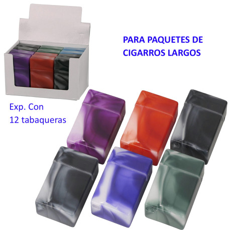 3T. Expositor con 12 tabaqueras acrílicas «COOL» colores surtidos para 100 mm