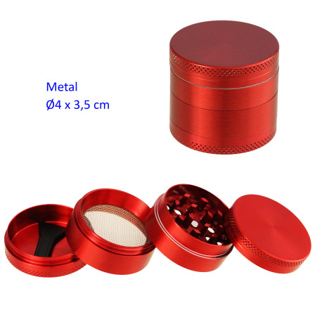1T. Ø 4 cm. Grinder rojo 4 partes