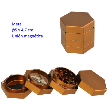 1T. Ø 5 cm. Grinder dorado 4 partes