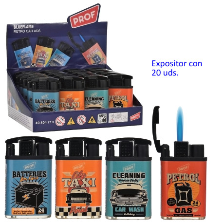 3T. Expositor con 20 encendedores turbo «Prof Retro Cars»