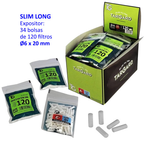 5T. 120 filtros «EXTRA LONG (20mm.) 6 mm.» Tar Gard Exp.con 34 bolsas