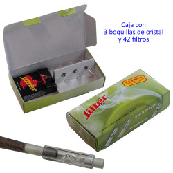 3T. Caja con 3 boquillas de cristal + 42 filtros «Jilter»
