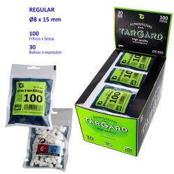 5T. 100 filtros REGULAR 8 mm Expositor «Tar Gard» con 30 bolsas