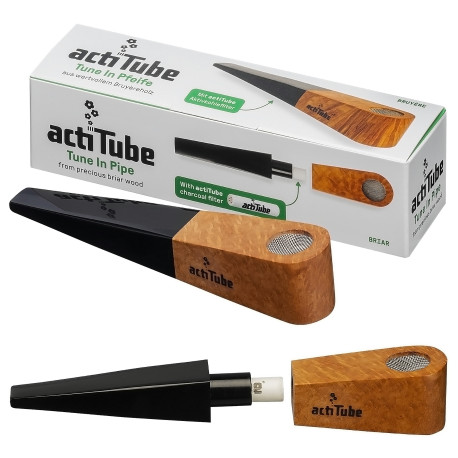 4T. Pipa en madera de brezo «Acti Tube» 11,5 cm. con boquilla acrílica