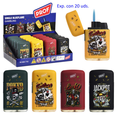 3T. Expositor con 20 encendedores turbo «Prof Gambling»