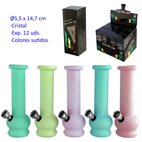 4T. Expositor 12 Bong de cristal 14,7 cm colores surtidos