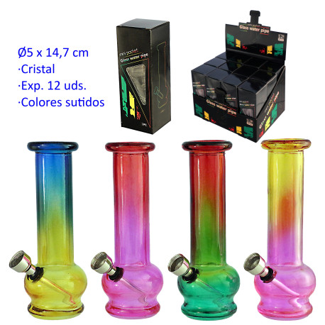 1T. Expositor 12 Bong de cristal 14,7 cm colores surtidos