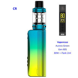 4T.  Aurora Green Gen 80S 80W + iTank 2ml - Vaporesso