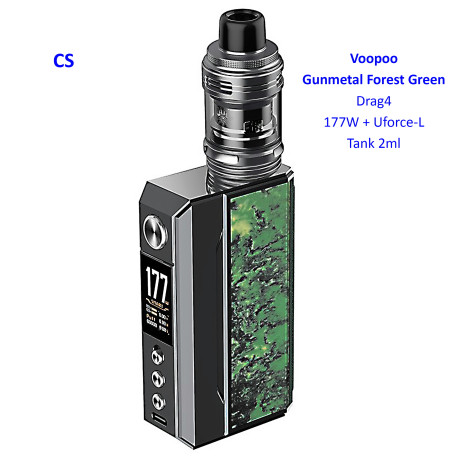 4T. Gunmetal Forest green Drag4 177W+Uforce-L Tank 2ml-Voopoo