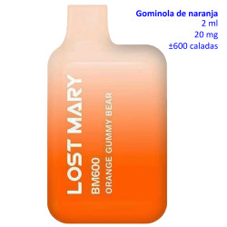 4T. «Elfbar Lost Mary 600» Orange Gummy Bear 20 mg. Vaper desechable