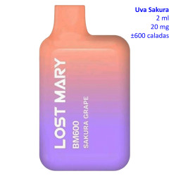 4T. «Elfbar Lost Mary 600» Sakura Grape 20 mg. Vaper desechable