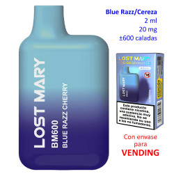 4T. «Elfbar Lost Mary 600» Blue Razz Cherry 20 mg. VENDING Vaper desechable