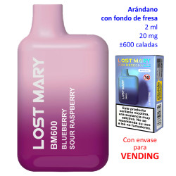 9T. Blueberry Sour Raspberry 20 mg. «Elfbar Lost Mary 600» VENDING Vaper desechable