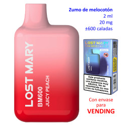 9T. Juicy Peach 20 mg. «Elfbar Lost Mary 600» VENDING Vaper desechable