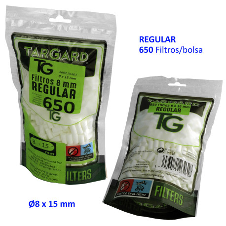 5T. Bolsa 650 filtros «Regular 8 mm.» Tar Gard