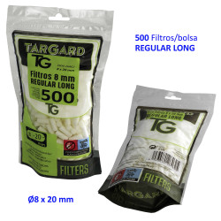 5T. Bolsa 500 filtros «Regular 8 mm.» LONG Tar Gard