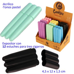 1T. Expositor 12 guarda cigarros acrílicos tonos pastel