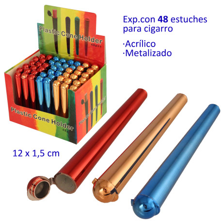 1T. Expositor 48 guarda cigarros acrílicos metalizados