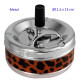 1T. Cenicero automático de metal leopard marrón