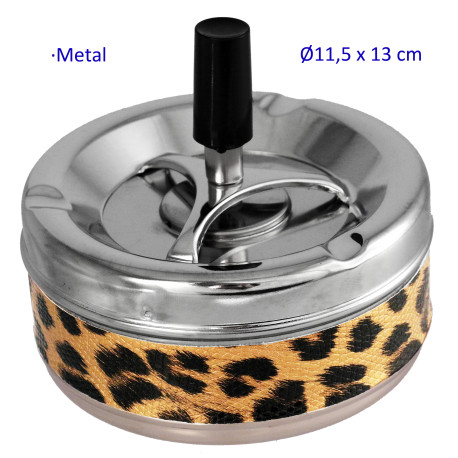 1T. Cenicero automático de metal leopard
