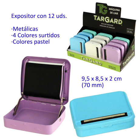 1T. Expositor con 12 máquinas de liar «TG» metálicas 70 mm.
