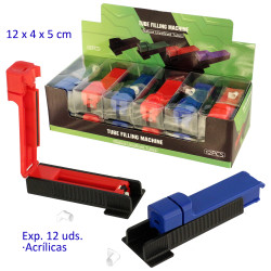 1T. Expositor con 12 máquina para llenar tubos acrílicas colores surtidos